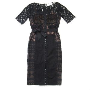Anthropologie Beguile by Byron Lars Carissima Black Lace Sheath‎ Dress Size 0